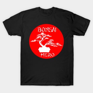 Lettering 'BONSAI HERO' with bonsai tree T-Shirt